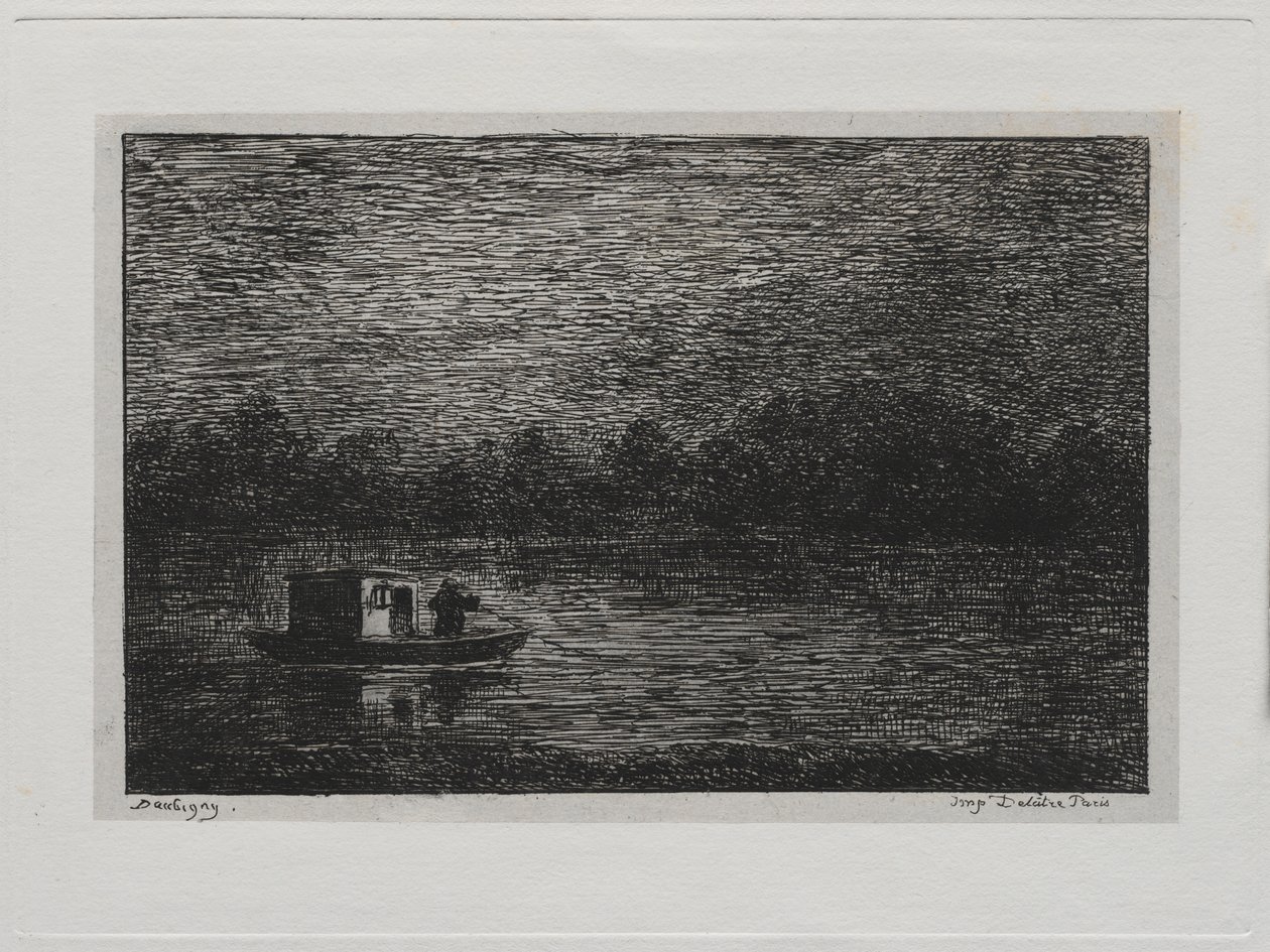 Tekne Gezisi: Gece Yolculuğu veya Net Balık Tutma (ikinci versiyon) by Charles Francois Daubigny