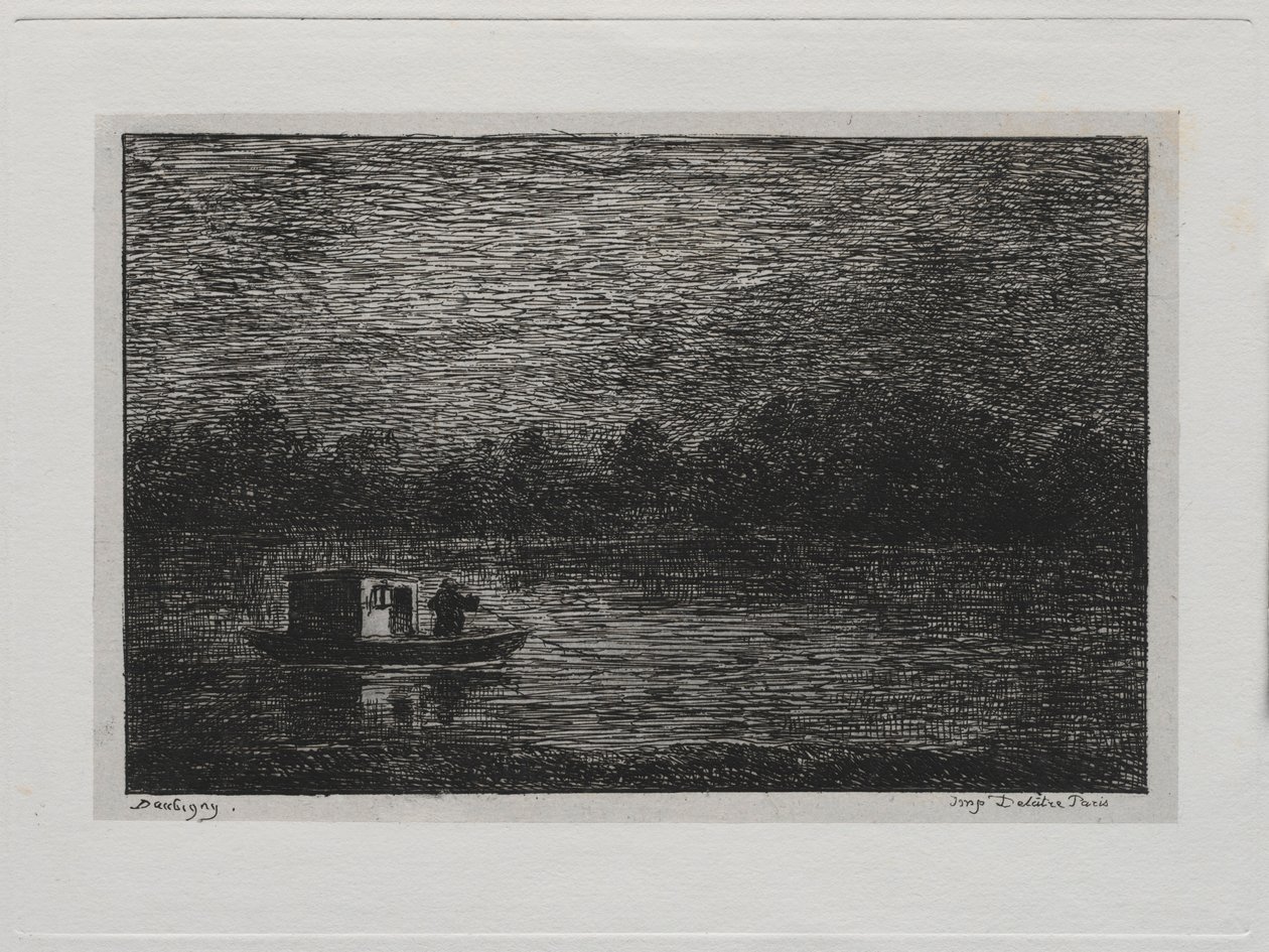 Tekne Gezisi: Gece Yolculuğu veya Net Balık Tutma ikinci versiyonu, 1861. by Charles Francois Daubigny