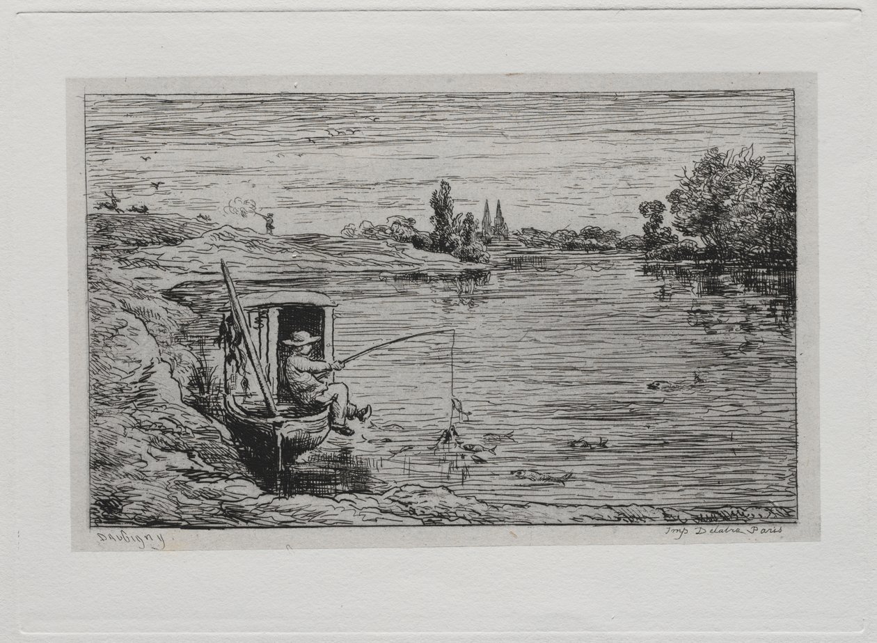 Tekne Gezisi: The Cabin Boy Fishing (Line Fishing) by Charles Francois Daubigny