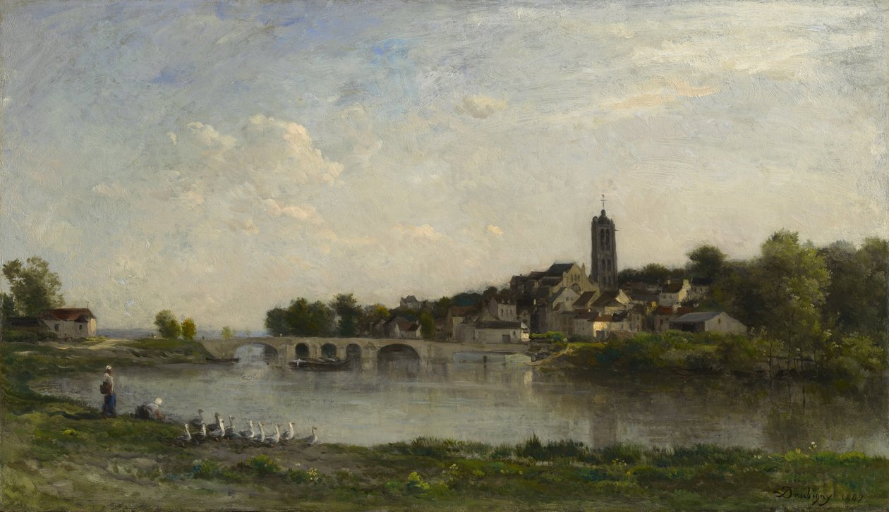 Persan ve Beaumont-sur-Oise arasındaki Köprü, 1867 by Charles Francois Daubigny