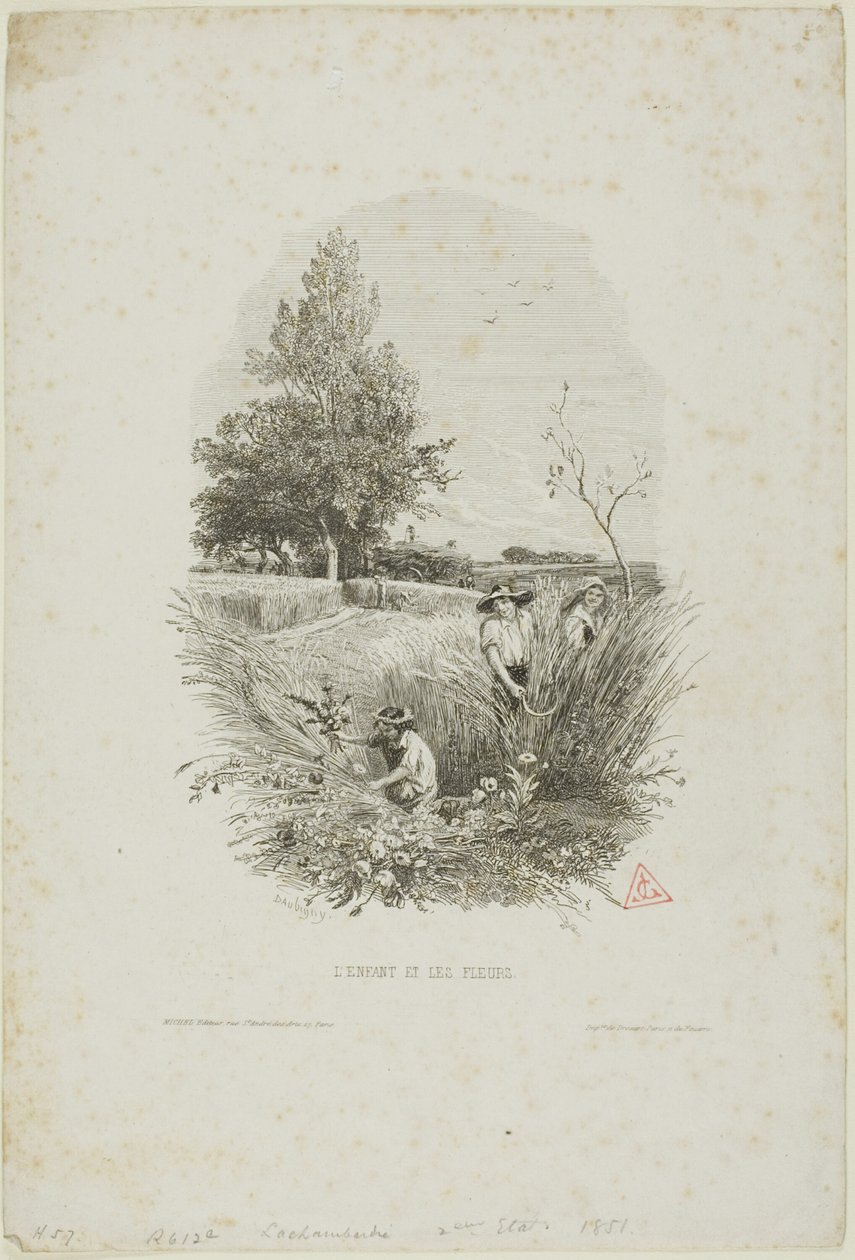 Çocuk ve Çiçekler by Charles Francois Daubigny