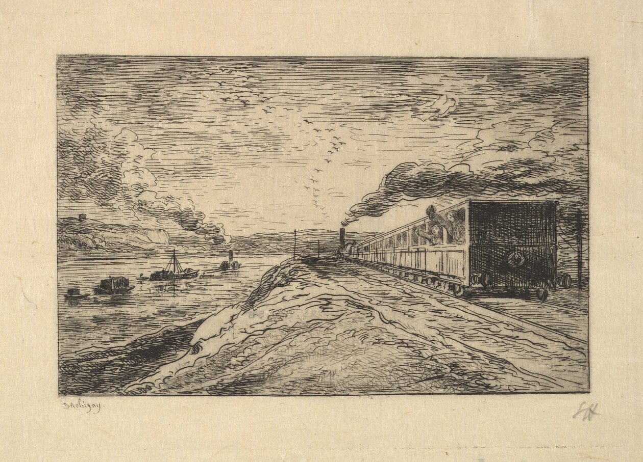 Ayrılış, 1861. by Charles Francois Daubigny