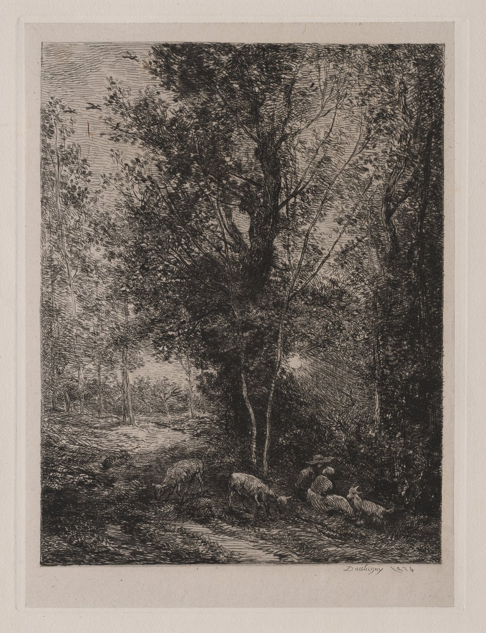 Çoban ve Çoban, 1874. by Charles Francois Daubigny
