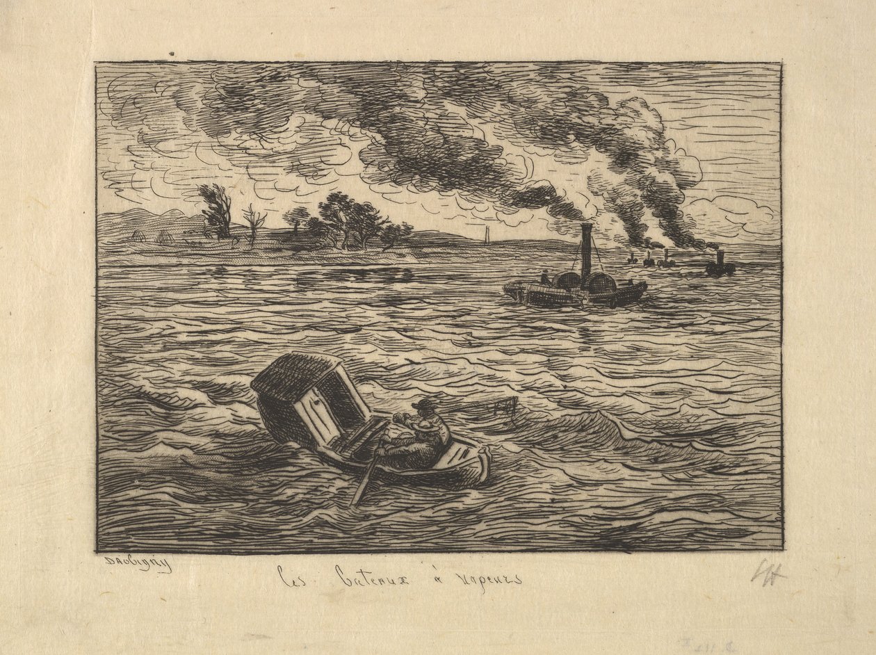 Buharlı Tekneler, 1861. by Charles Francois Daubigny