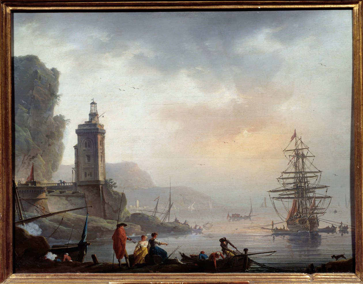 Charles Francois Grenier de Lacroix tarafından yapılan Deniz Kenarı Tablosu dit Lacroix de Marseille (1720-1779) 18. yüzyıl Marsilya, Musee des Beaux Arts by Charles Francois Lacroix de Marseille