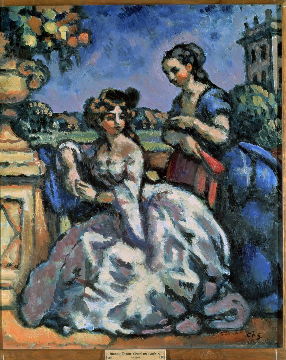 Teras (Teras). Charles Guerin'in (1875-1939) tablosu by Charles Francois Prosper Guerin