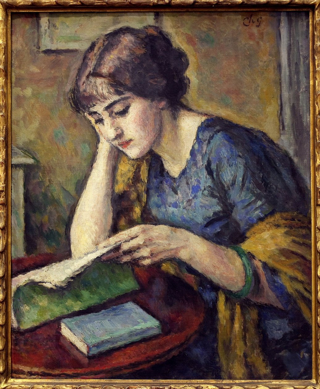 Okuma. Charles Guerin (1875-1939), Tuval Üzerine Yağlıboya Tablo by Charles Guerin