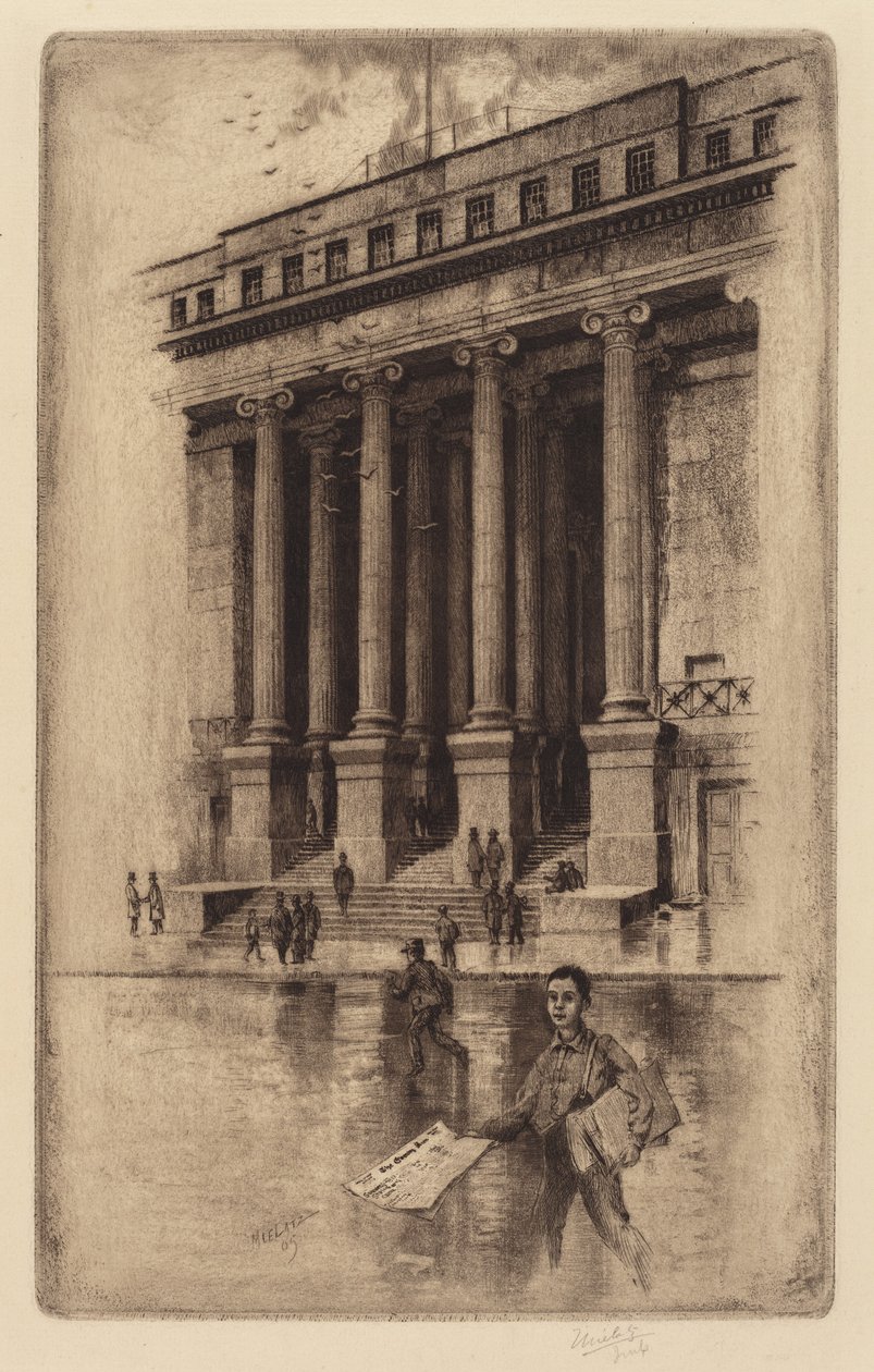 Sundurma, Eski Gümrük Evi, Wall Street, 1905. by Charles Frederick William Mielatz