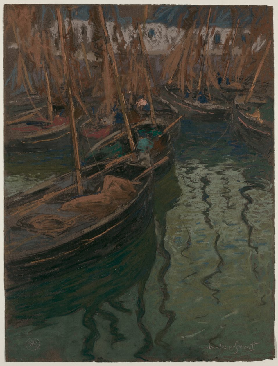 Bir Dock Harmony--Balıkçı Tekneleri by Charles Fromuth