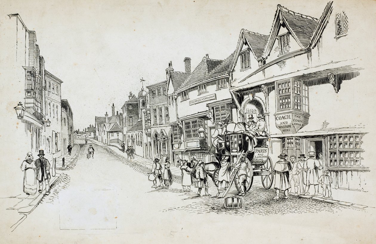 High Street, Canterbury, Kent by Charles George Harper