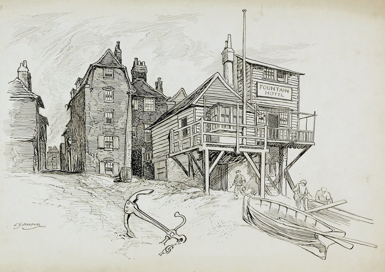 The Fountain Hotel, Anlaşma, Kent, 1892-1933 by Charles George Harper