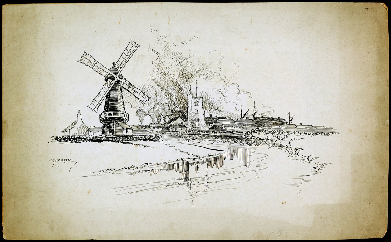 Wellington Yel Değirmeni, Havlayan, Büyük Londra by Charles George Harper