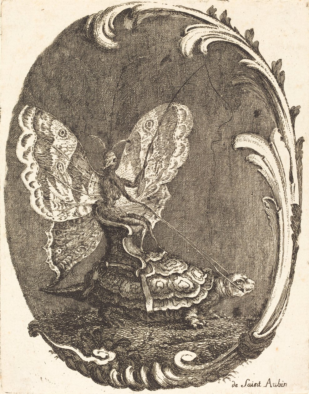Kelebek ve Kaplumbağa by Charles Germain de Saint Aubin