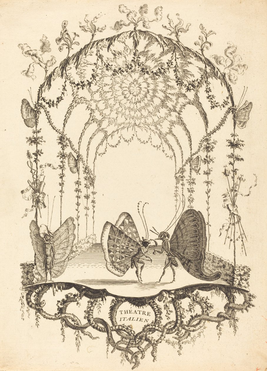 İtalyan Tiyatrosu by Charles Germain de Saint Aubin