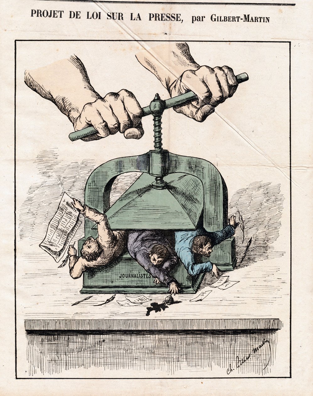 “Le Don Kişot”, 46 Numaralı Kapak, Renkli Hiciv by Charles Gilbert Martin