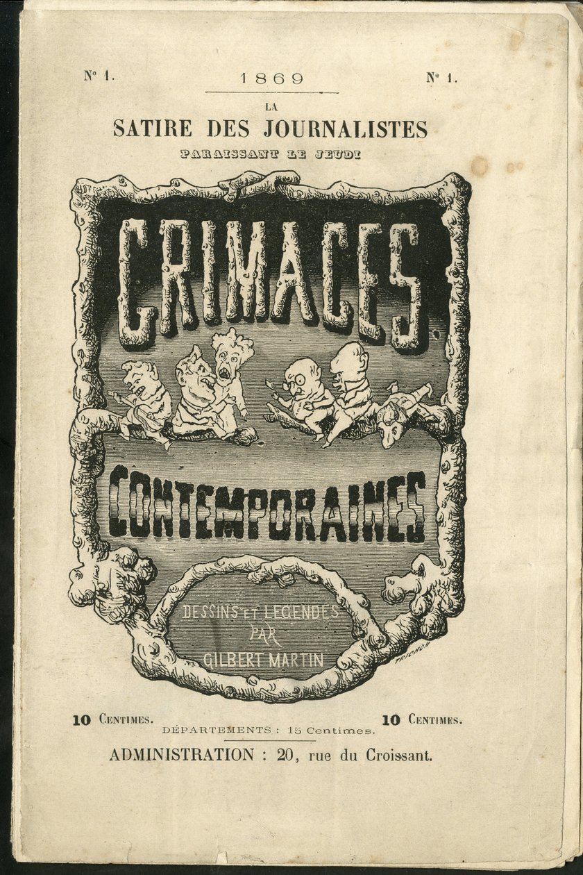 Charles Gilbert-Martin (1839-1905) tarafından “Çağdaş Grimaces”in Kapağı için İllüstrasyon by Charles Gilbert Martin