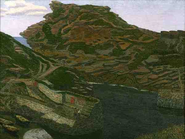 Boscastle Limanı, Cornwall (tuval üzerine yağlıboya) by Charles Ginner