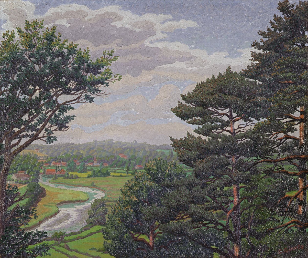Salisbury yakınlarındaki Avon Nehri (tuval üzerine yağlıboya) by Charles Ginner