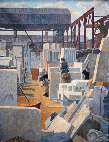 Stonemasons (petrol) by Charles Ginner