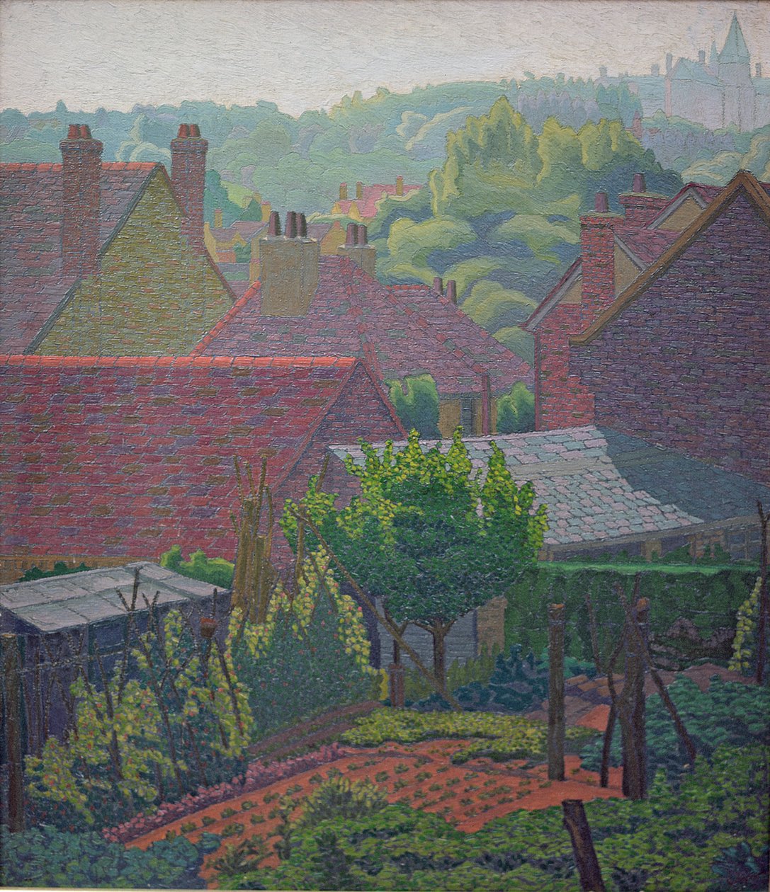 Köy Çatıları (petrol) by Charles Ginner