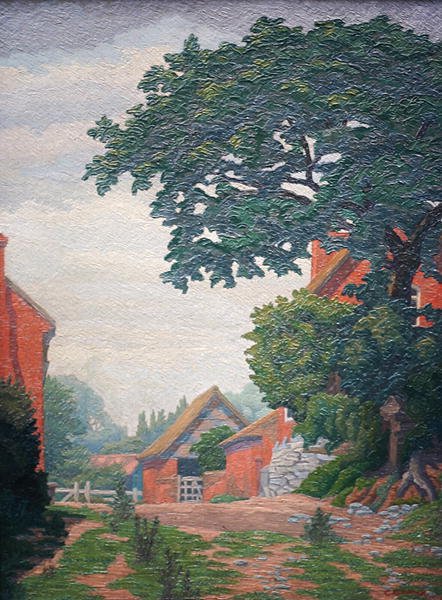 Woodlane Çiftliği, Bearley (petrol) by Charles Ginner