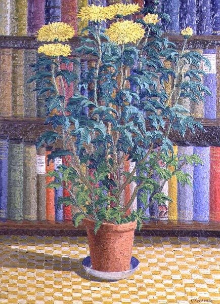 Saksıda Sarı Krizantemler by Charles Ginner