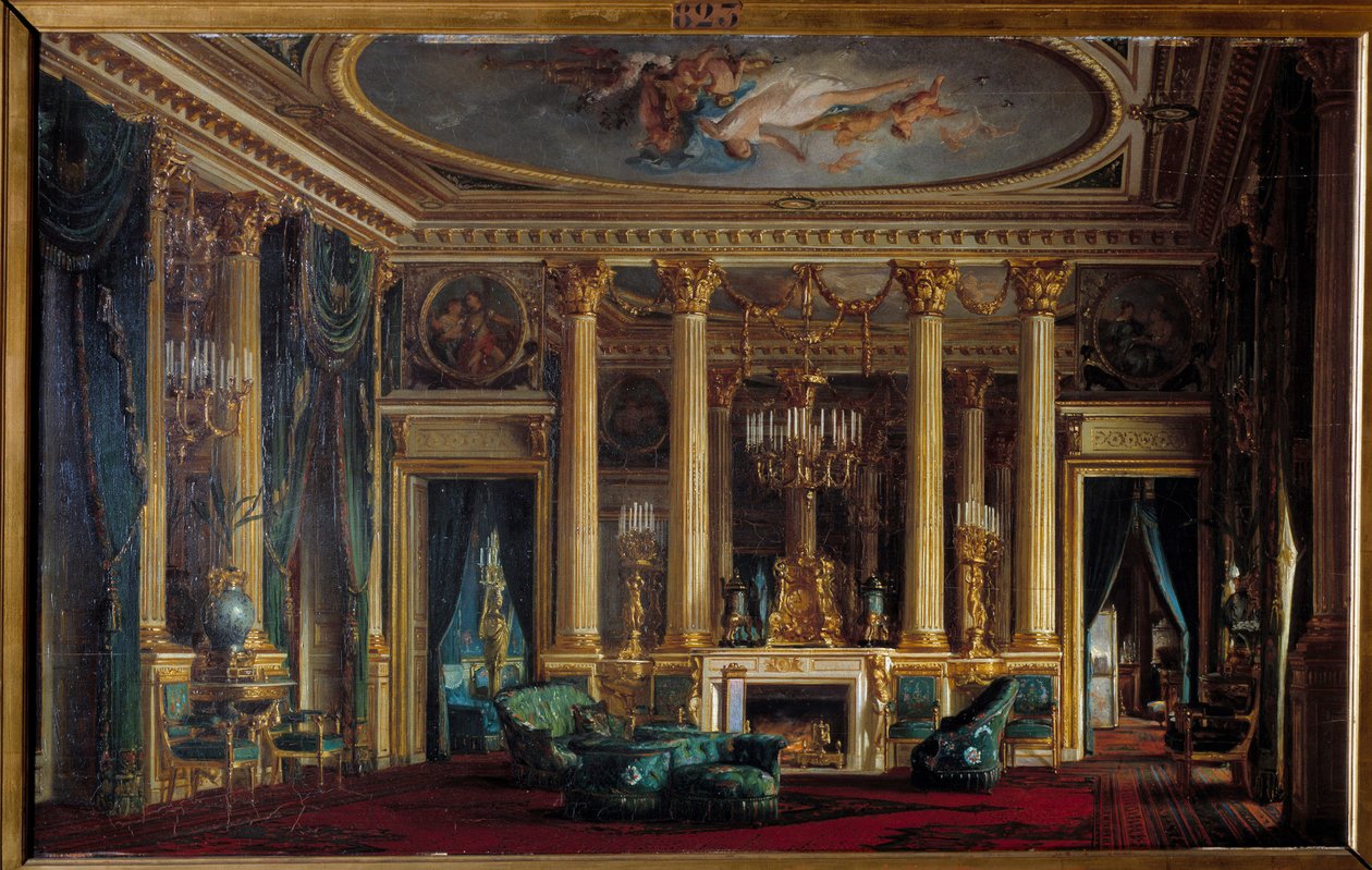 Bay ve Bayan Parent ile oturma odasının içi Sebastien Charles Giraud (1819-1892) 1866 Compiegne, Musee National du Chateau by Charles Giraud
