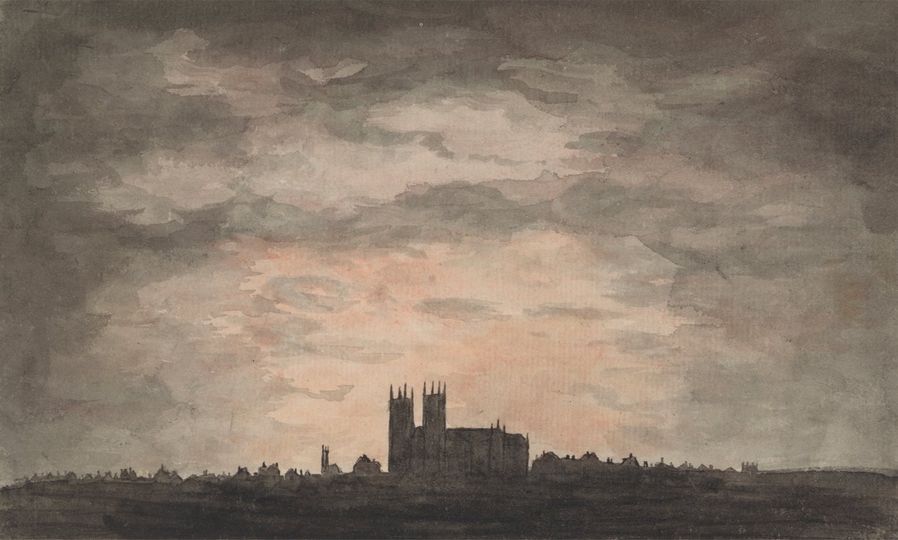 Gün Batımında Büyük Bir Kilise (Westminster Abbey) by Charles Gore