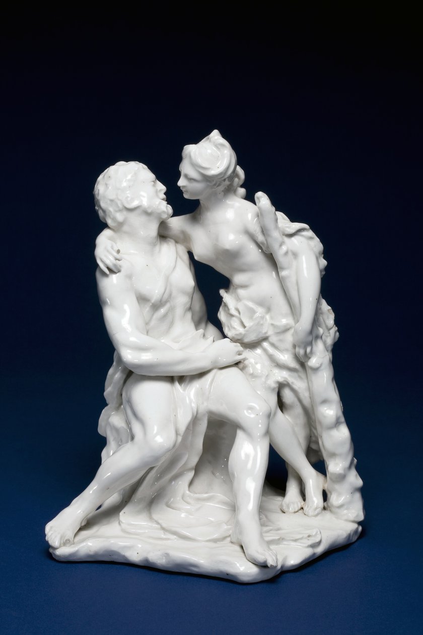Herkül ve Omphale, c.1749-59 (yumuşak hamurlu porselen) by Charles Gouyn