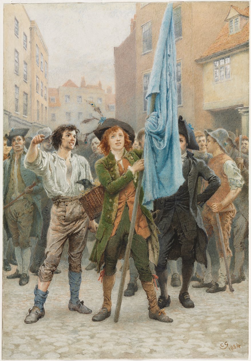 Barnaby Rudge, Gordon İsyanlarını Yönetiyor by Charles Green