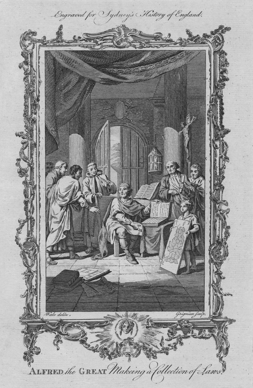 Büyük Alfred, Kanunlar koleksiyonu yapıyor, 1773. by Charles Grignion