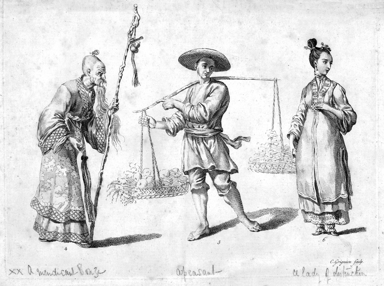 Üç Çinli figür, 18. yüzyıl by Charles Grignion