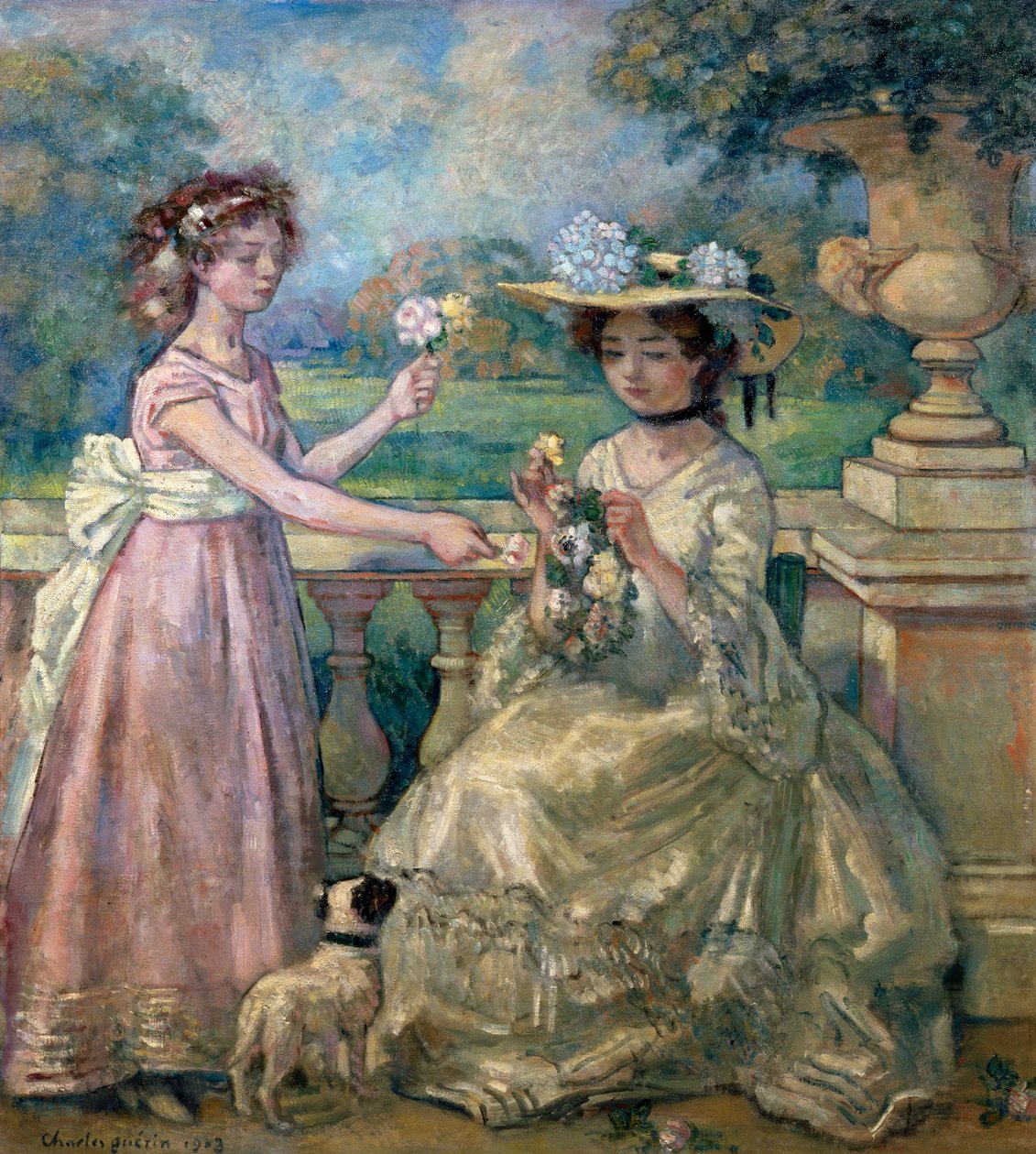 "Bir Terasta İki Kız", 1903. by Charles Guerin