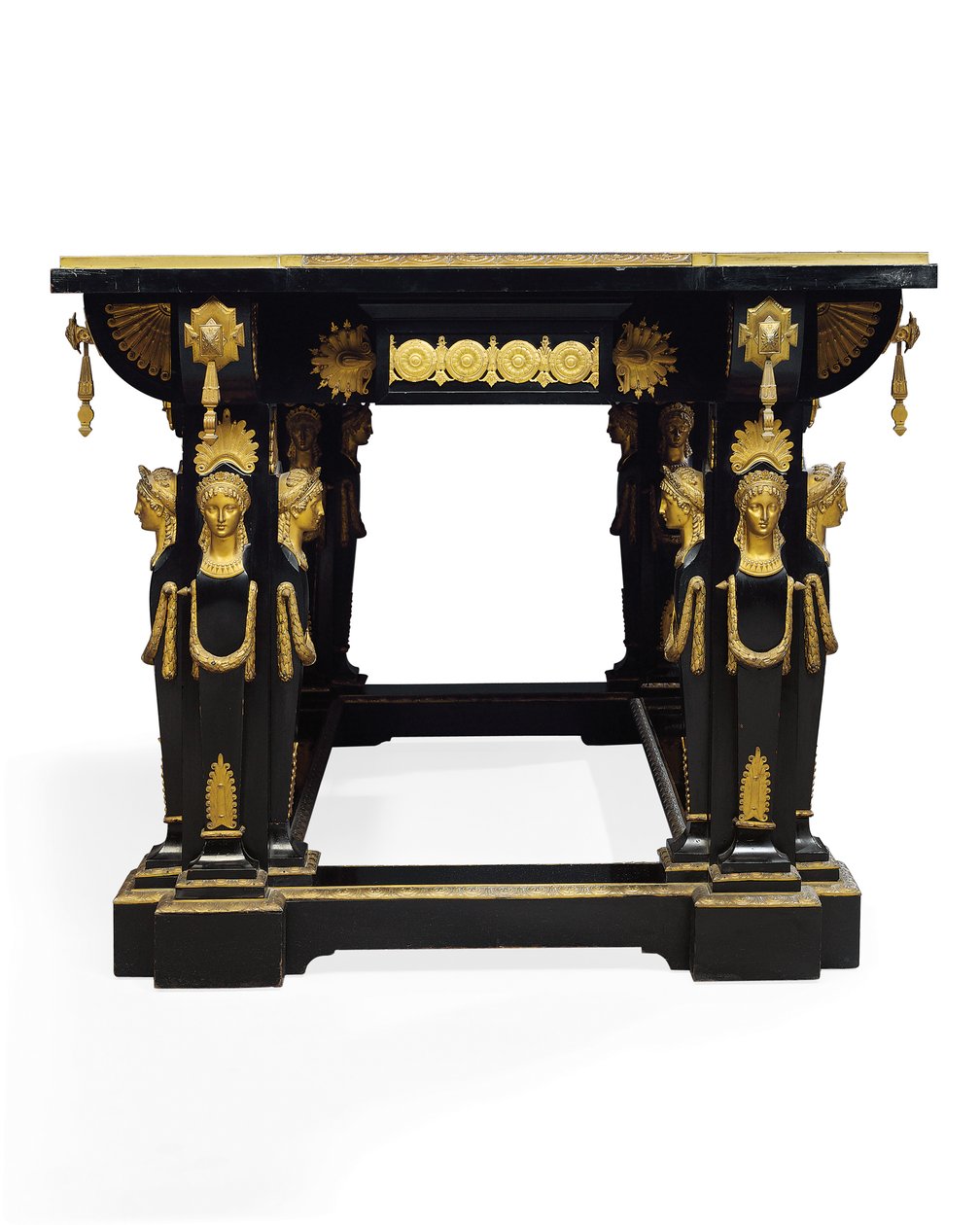 Jean Brandely tarafından tasarlanan Napoleon III tablosu, E. Varlot tarafından kakmacılık, Paris, c.1850-75 (ormolu, yaldızlı-bakır, abanoz ve çınar) by Charles Guillaume Diehl