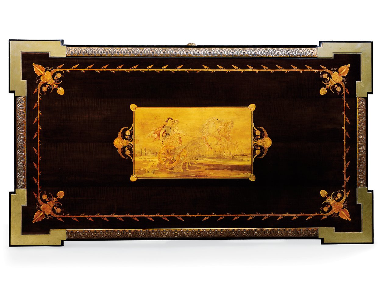 Jean Brandely tarafından tasarlanan Napoleon III tablosu, E. Varlot tarafından kakmacılık, Paris, c.1850-75 (ormolu, yaldızlı-bakır, abanoz ve çınar) by Charles Guillaume Diehl