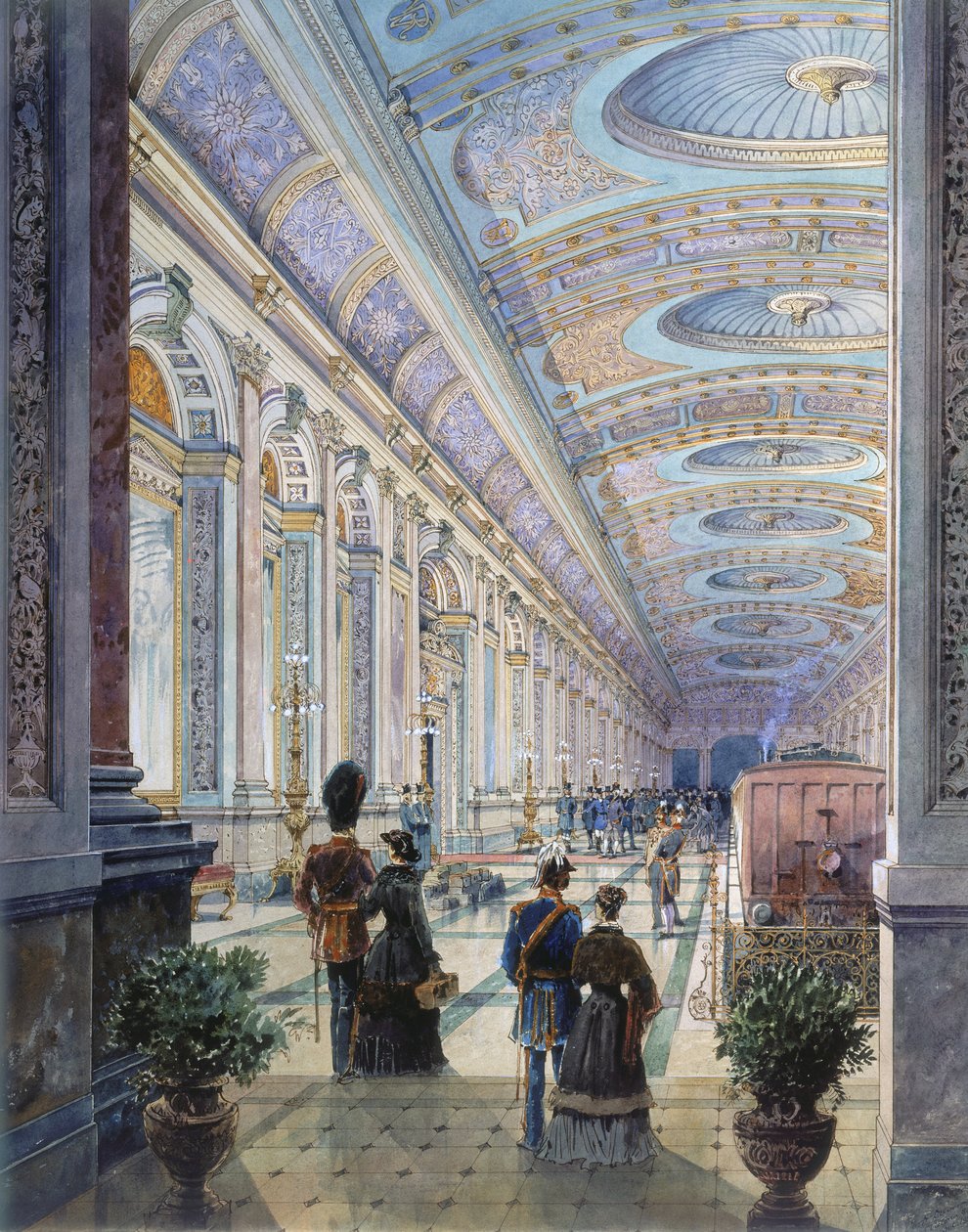 Ayrıntılı İstasyon İçi, 1883 (kağıt üzerinde wc) by Charles H. Driver
