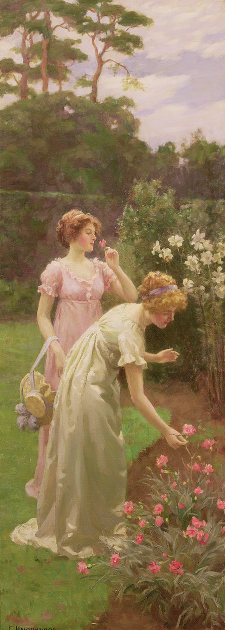 Çiçek Toplayan İki Bayan by Charles Haigh Wood