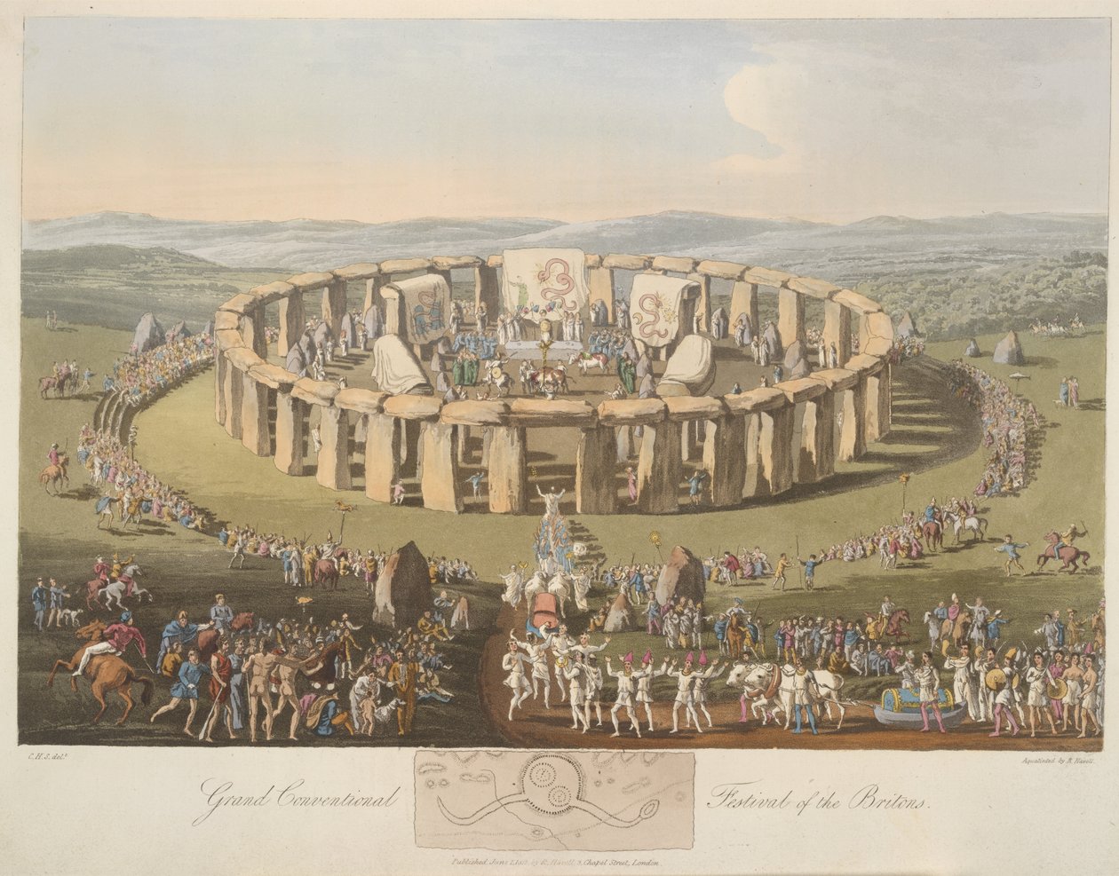 'İngilizlerin Büyük Konvansiyonel Festivali'. Stonehenge. by Charles Hamilton (after) Smith