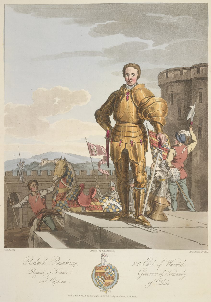 Richard Beauchamp (1381-1439) Warwick Kontu, Anno 1439, Sir Samuel Rush Meyrick ve CH Smith'in yazdığı 'The Costume of theorijinal sakinlerinin Britanya Adaları'nın en erken dönemlerinden altıncı yüzyıla kadarki kostümü...' çizimi, 1815' by Charles Hamilton (after) Smith
