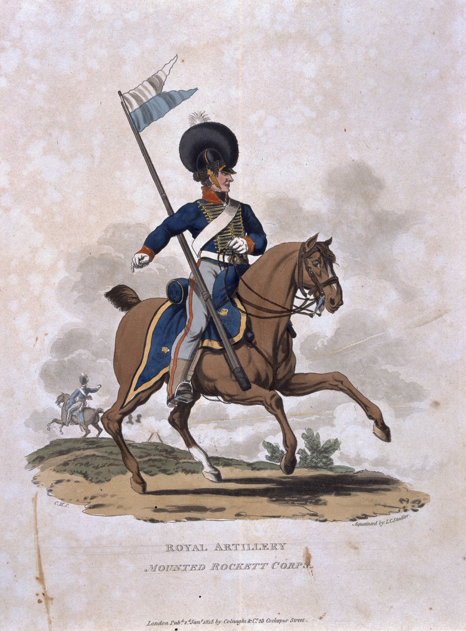 Kraliyet Topçu Atlı Rockett Kolordusu, J.C. Stadler tarafından oyulmuş, Colnaghi und Co. by Charles Hamilton Smith