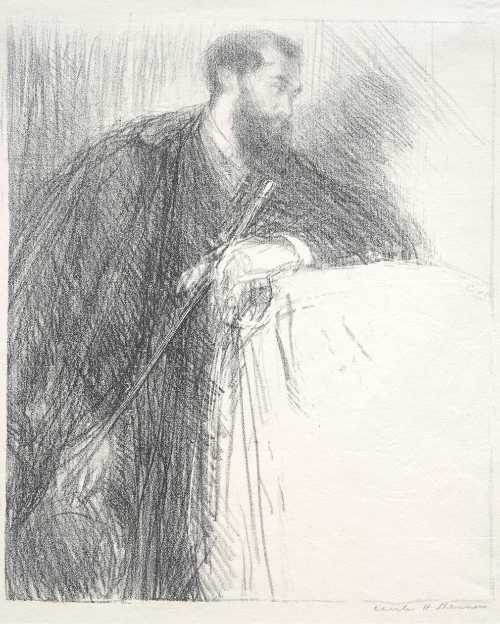 Lucien Pissarro, 1895. by Charles Haslewood Shannon