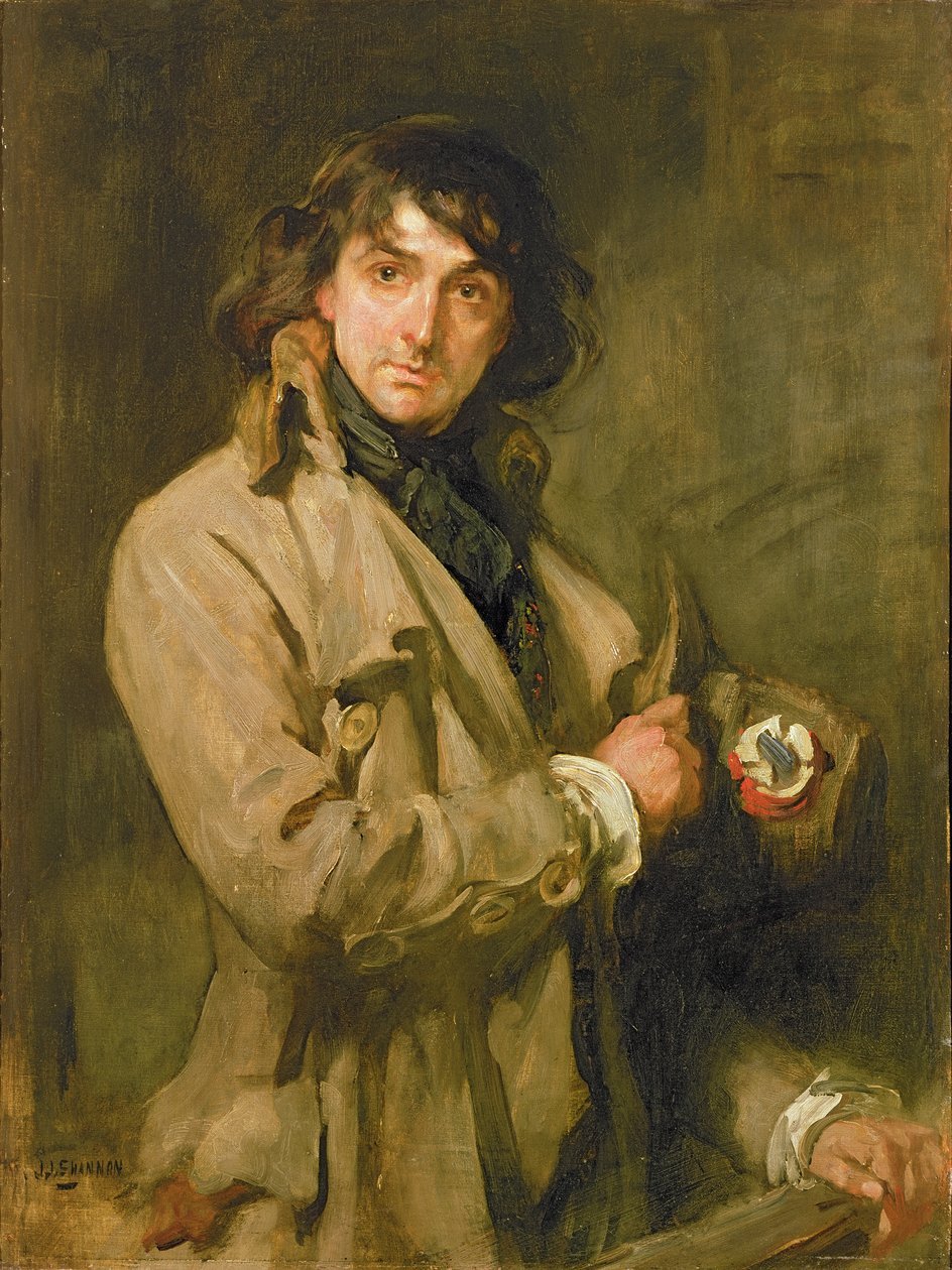 Sir John Martin Harvey'in Charles Dickens (1812-1870) tarafından 'Tek Yol'/'İki Şehrin Hikayesi'nde Sydney Carton olarak portresi (tuval üzerine yağlı boya) by Charles Haslewood Shannon