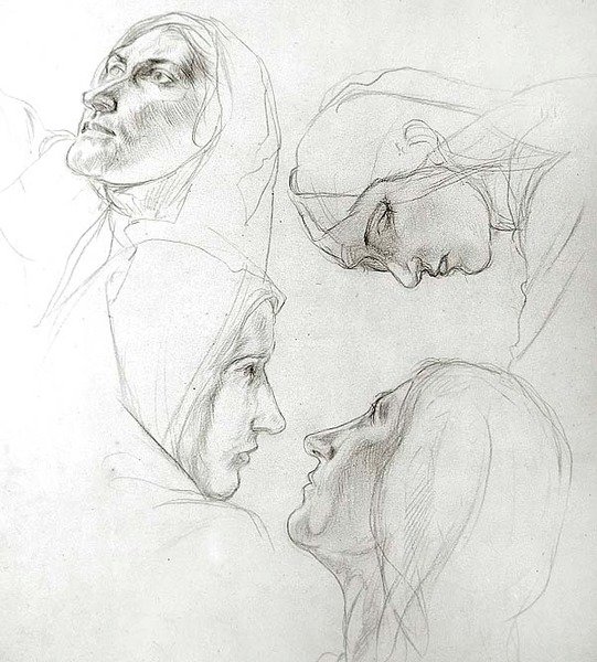 Bilge ve Aptal Bakireler için Çalışma by Charles Haslewood Shannon