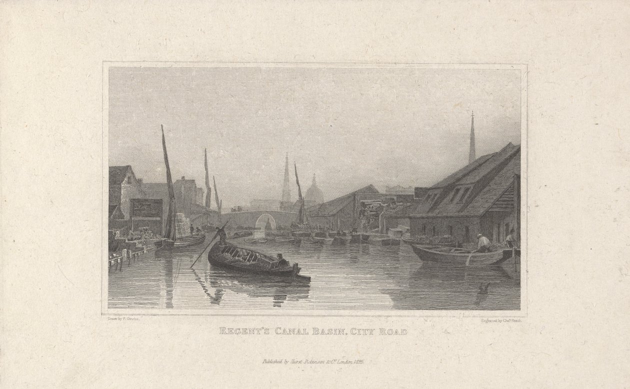 Regent Kanalı Havzası, Şehir Yolu by Charles Heath