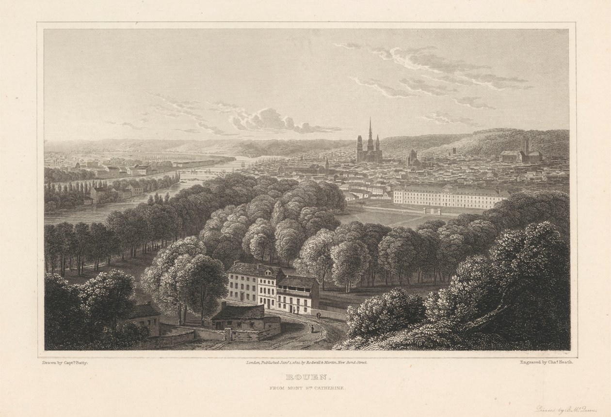 Mont Sainte Catherine'den Rouen by Charles Heath