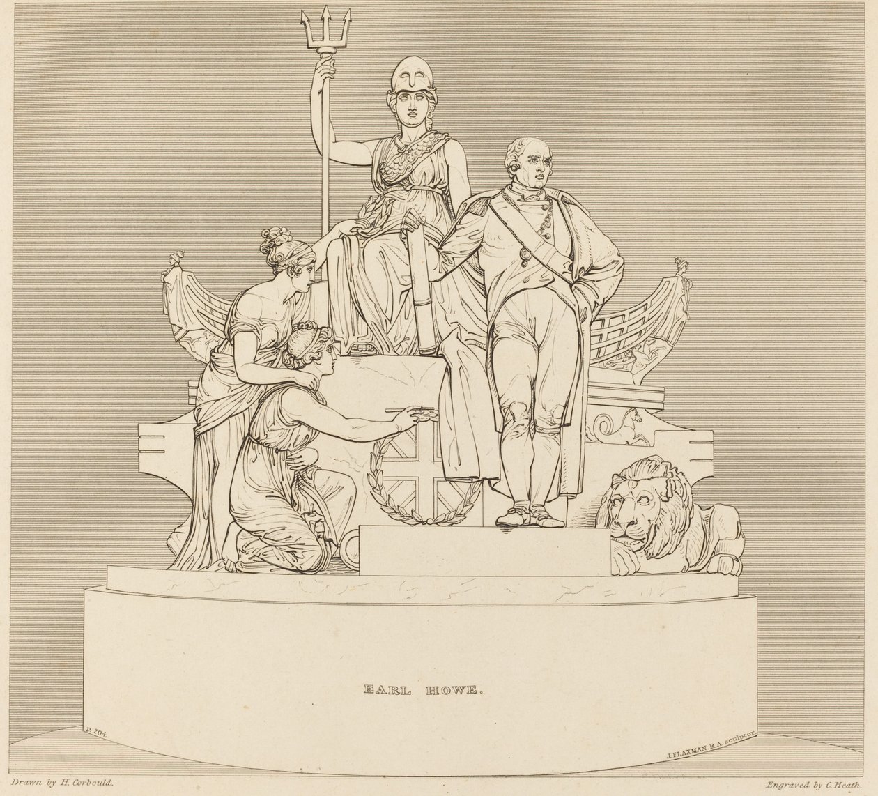 Earl Howe Anıtı by Charles Heath after Henry Corbould after John Flaxman