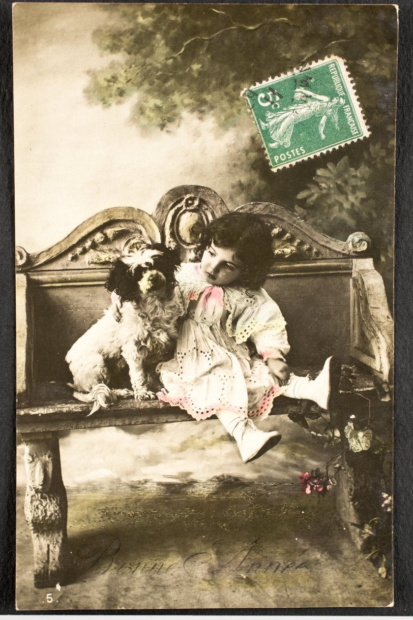 Eski kartpostal/Mutlu Yıllar/Dilek/Çocuk by Augustus Kollner