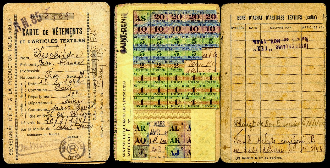 Karne/Giyim Kartı/Endüstriyel Üretim Sekreterliği/İkinci Dünya Savaşı 1941 by Augustus Kollner