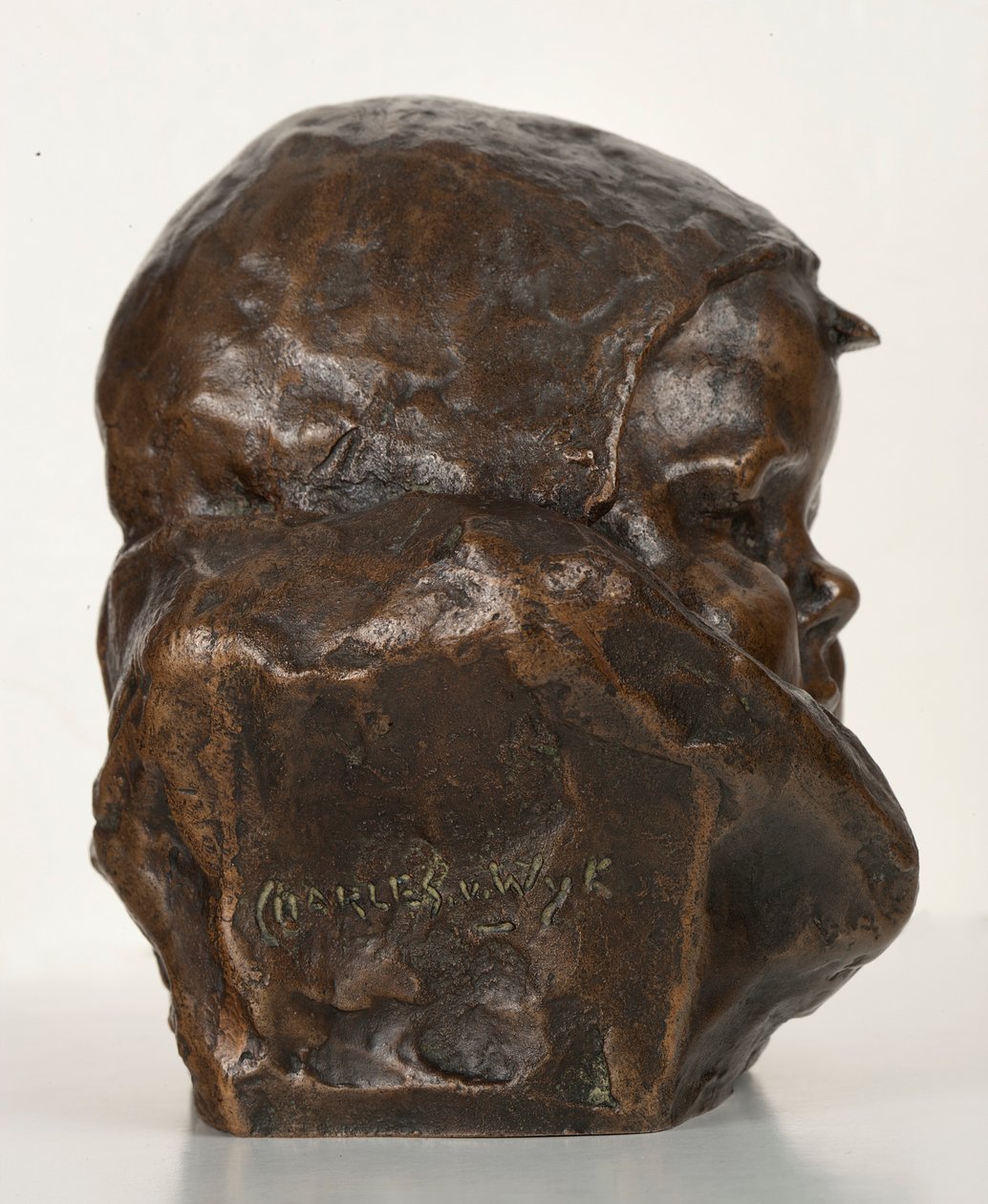 Bonnetli Bebek: Sanatçının Oğlu (bronz) by Charles Henri Marie van Wijk