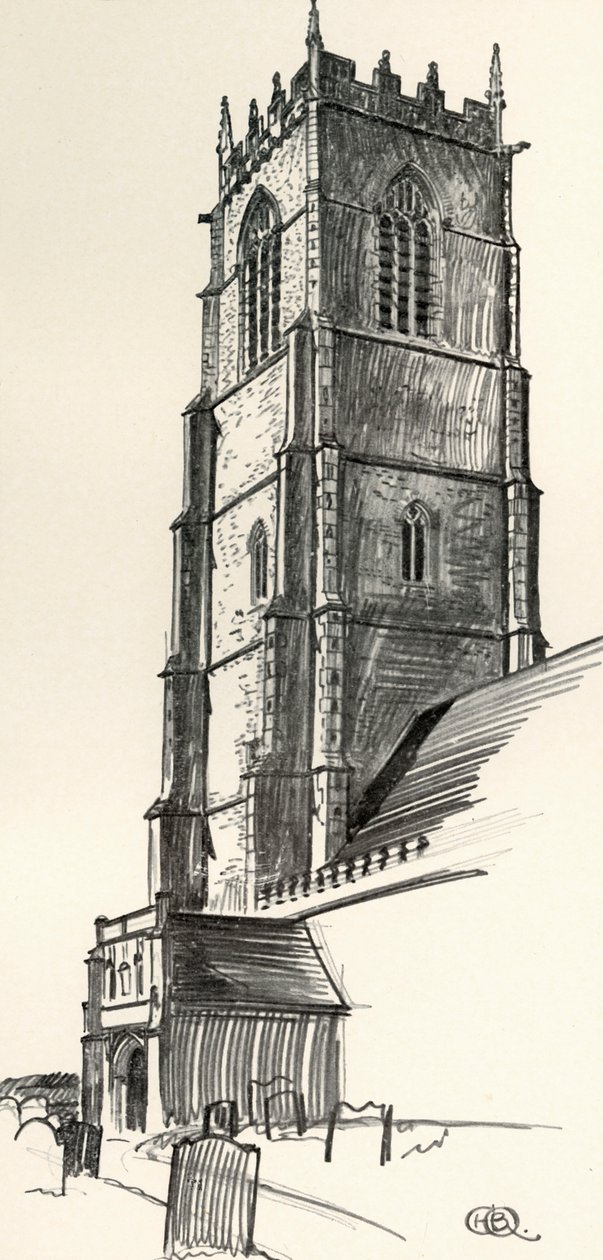 Dik Bir Kilise Kulesi, Winterton, Norfolk, 1931 by Charles Henry Bourne Quennell